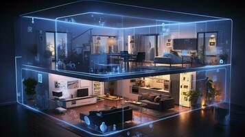 AI generated A Glimpse into the Connected Smart Home of Tomorrow. AI Generated photo