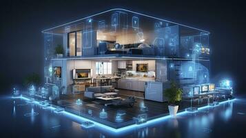 AI generated A Glimpse into the Connected Smart Home of Tomorrow. AI Generated photo