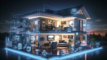 AI generated A Glimpse into the Connected Smart Home of Tomorrow. AI Generated photo