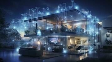 AI generated A Glimpse into the Connected Smart Home of Tomorrow. AI Generated photo