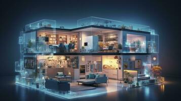 AI generated A Glimpse into the Connected Smart Home of Tomorrow. AI Generated photo