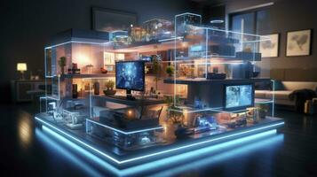 AI generated A Glimpse into the Connected Smart Home of Tomorrow. AI Generated photo