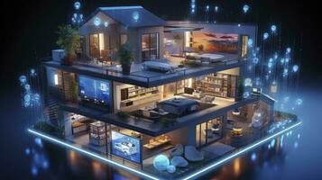 AI generated A Glimpse into the Connected Smart Home of Tomorrow. AI Generated photo