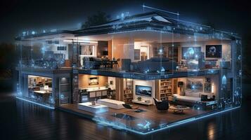 AI generated A Glimpse into the Connected Smart Home of Tomorrow. AI Generated photo