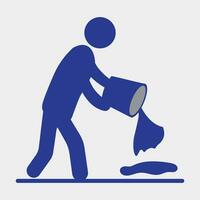 man throw garbage, waste, trash, dust in dustbin vector icon