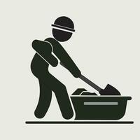 man throw garbage, waste, trash, dust in dustbin vector icon