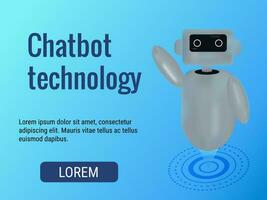 chatbot asistente en robot forma, provisto de artificial inteligencia en 3d estilo vector