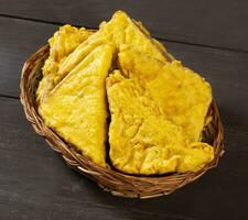 Indian Fried Snack Bread Pakora or Bread Bhaji, a Common Street Food photo