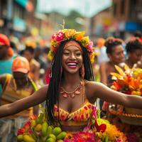 AI generated Colombian traditional dance, independence day of Colombia photo