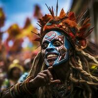 ai generado Colombiana tradicional bailar, independencia día de Colombia foto