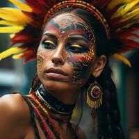 ai generado Colombiana tradicional bailar, independencia día de Colombia foto