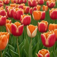 ai generado flores en el jardín antecedentes foto