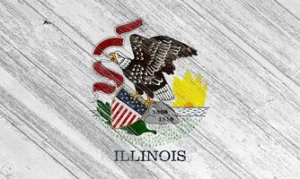 bandera de Illinois estado Estados Unidos en un texturizado antecedentes. concepto collage. foto