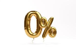 Zero percent off golden balloon, special offer discount tags, zero percent interest, big offer, sale, special offer labels, stickers, tags, banners, ads, Offer icon. with copy photo