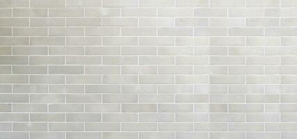 Vintage white brick tile wall panorama pattern and background photo