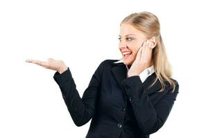 Image of businesswoman gesturing photo