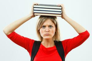 Angry female student photo