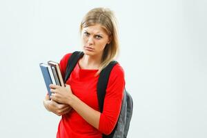 Angry  female student photo