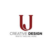 UJ modern letter logo design vector template