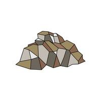 3D Geometric Stone Rock Icon Illustration vector