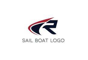 R logo with sail boat vector