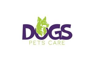 Dog face with pet care logo vector