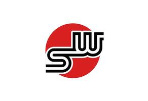 WS or HS vector modern logo