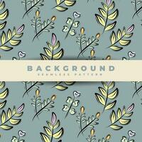 Seamless pattern background design, with foliage element style vector