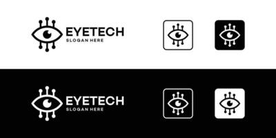 Eye logo design template with tech logo design graphic vector illustration. Symbol, icon, creative.