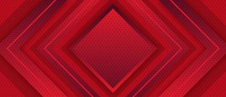 red background gradient rectangular geometric shape with dot texture for banner design vector