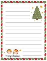 Christmas page with vector ornament, empty form for Christmas wishes, greetings, letter.