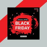 Black Friday Sale Social Media Post Banner Template. Super discount sale square flyer template. Modern and editable. Free Vector