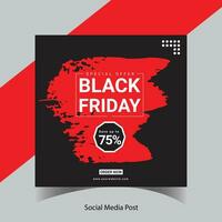 Black Friday Sale Social Media Post Banner Template. Super discount sale square flyer template. Modern and editable. Free Vector