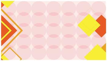 Illustration of a pink and yellow polka dot background with copy space. pink background with rhombus and gold ornament, Template abstract background design element vector