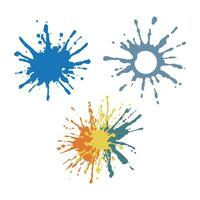 set of splash of color paint vector