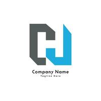 CJ or CH letter initial logo design icon vector