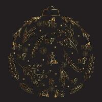 Christmas ball in gold color. Vector. vector