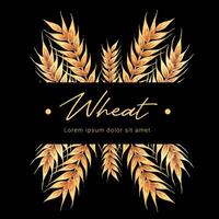 Ears of wheat. Watercolor hand drawn illustration, isolated on white background. Bakery design, flyers, menus, vector