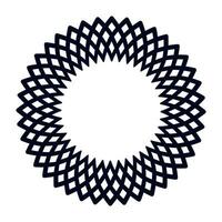 Vector circular border. Circular tribal ornament. Black ornament isolated on white background. Wreath with geometric symbols isolated on a white background. Oriental ornament