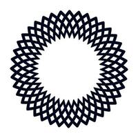 Vector circular border. Circular tribal ornament. Black ornament isolated on white background. Wreath with geometric symbols isolated on a white background. Oriental ornament