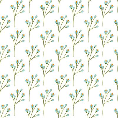 Seamless pattern of abstract flowering brunches. Spring design concept for background or wrapping