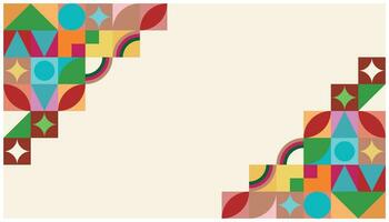 abstract background with squares, rectangles, rhombus and crosses. Vector illustration. Design elements with basic geometric shapes in full color. Simple and flat for various needs