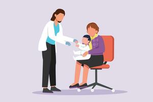 Medical examination at clinic. Medical concept. Colored flat vector illustration isolated.