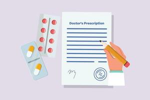 Pharmaceuticals and medication. Medical concept. Colored flat vector illustration isolated.
