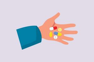 Pharmaceuticals and medication. Medical concept. Colored flat vector illustration isolated.