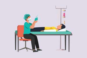 Medical examination at clinic. Medical concept. Colored flat vector illustration isolated.