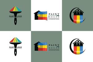 collection of house paint logo design with creative concept vector