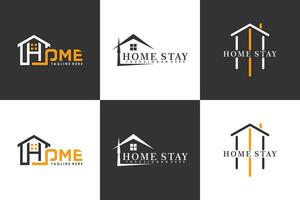 collection of home stay logo design with simple concept vector