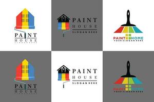 colección de casa pintar logo diseño con creativo concepto vector