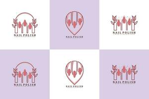 collection of nail beauty salon logo with creative concept premium vector